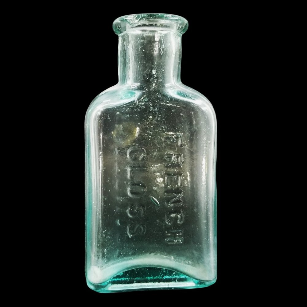 Antique Whittemore Boston French Gloss Bottle 4.5" Clear Glass